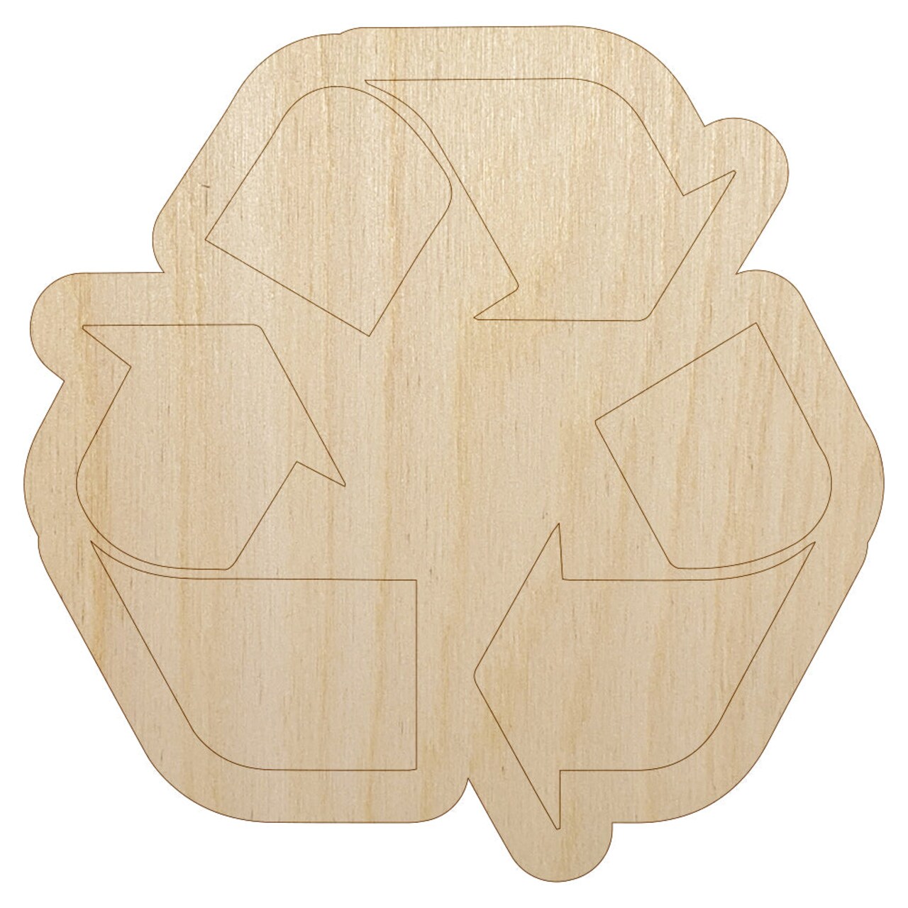 Recycle Symbol Solid Unfinished Wood Shape Piece Cutout for DIY Craft Projects